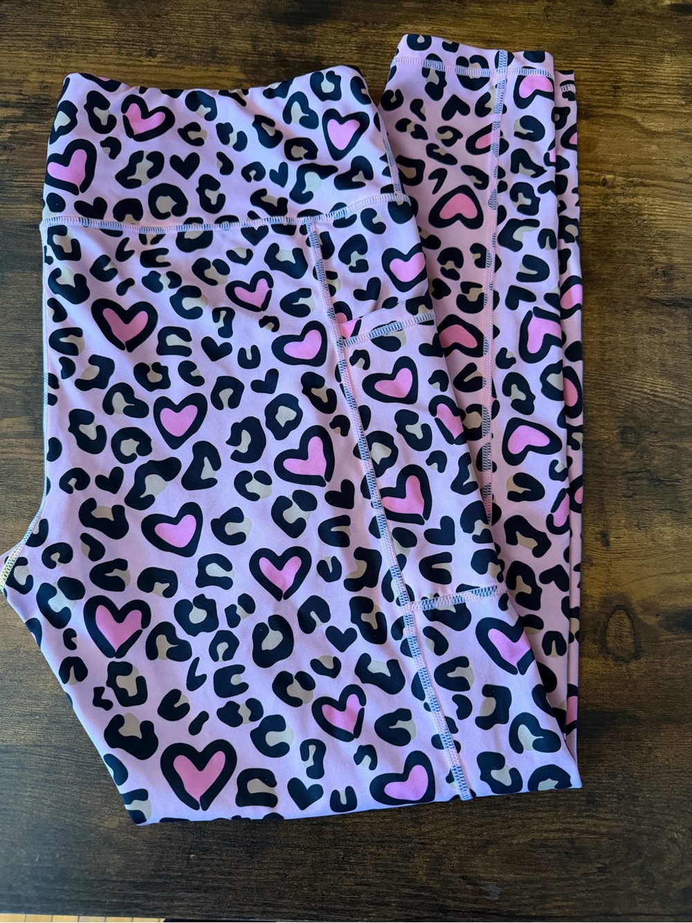Constantly Varied Gear Pink & Black Heart Leopard Print Leggings